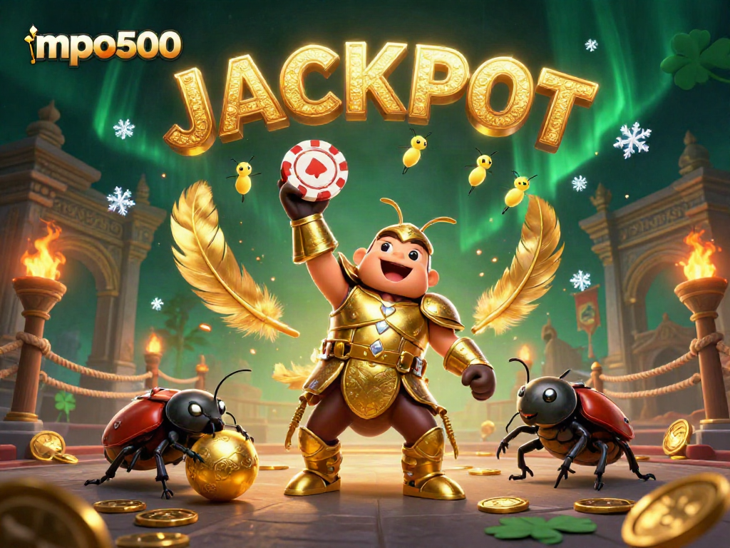 Jadu mpo500 dengan ilustrasi kasino penuh warna yang menampilkan kegembiraan dan kemenangan di arena perjudian.