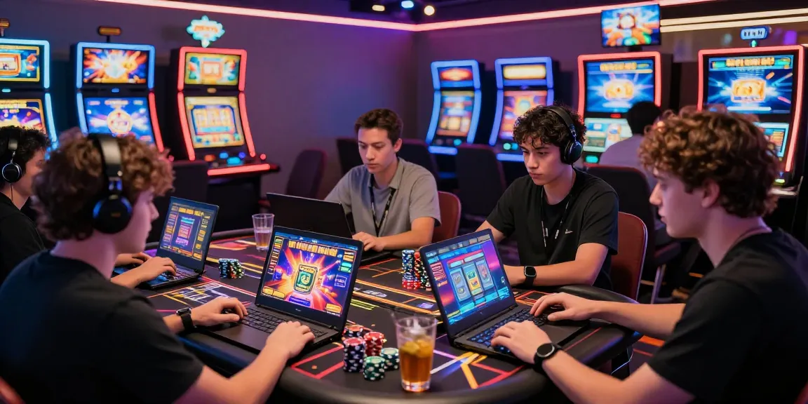 Pengalaman bermain game online LUXURY777 Situs Resmi Terbaru dengan gamer terlibat di kasino digital, atmosfer ceria dan penuh energi.