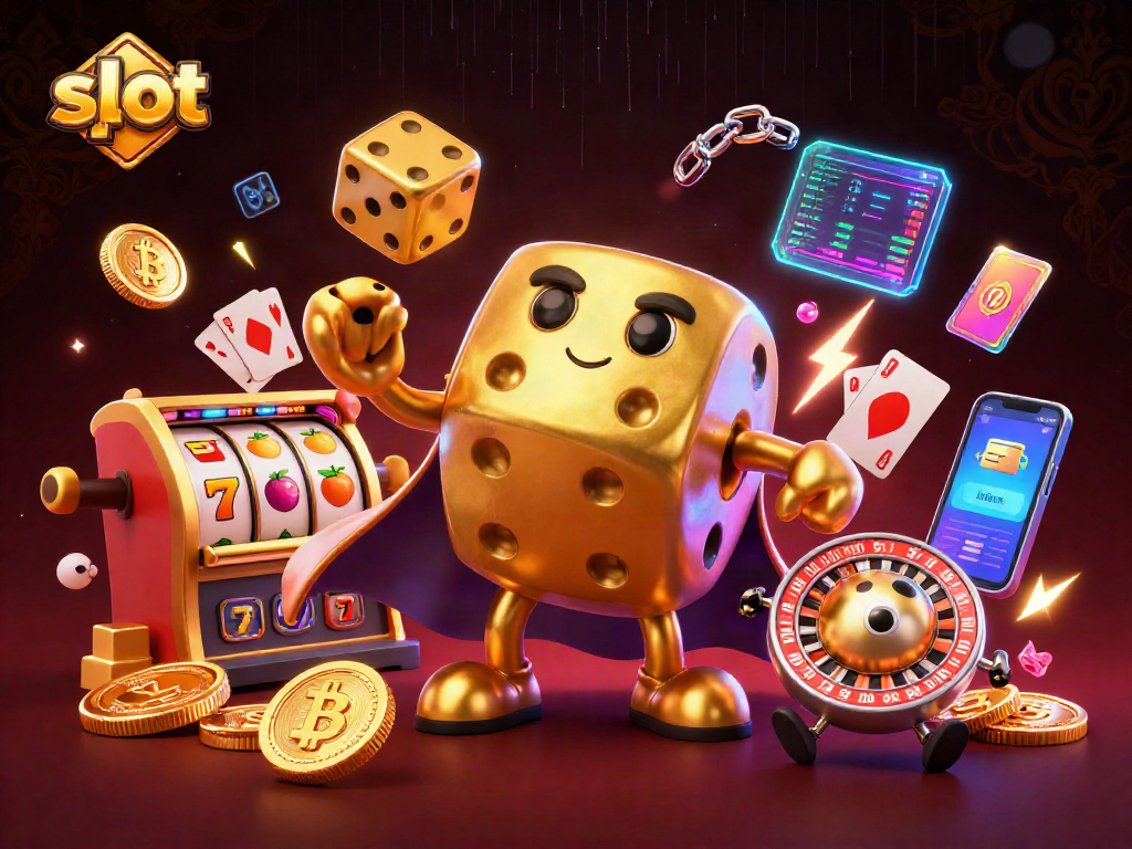 Spin the slot reels along with immersive lucky symbols and vibrant crypto elements.