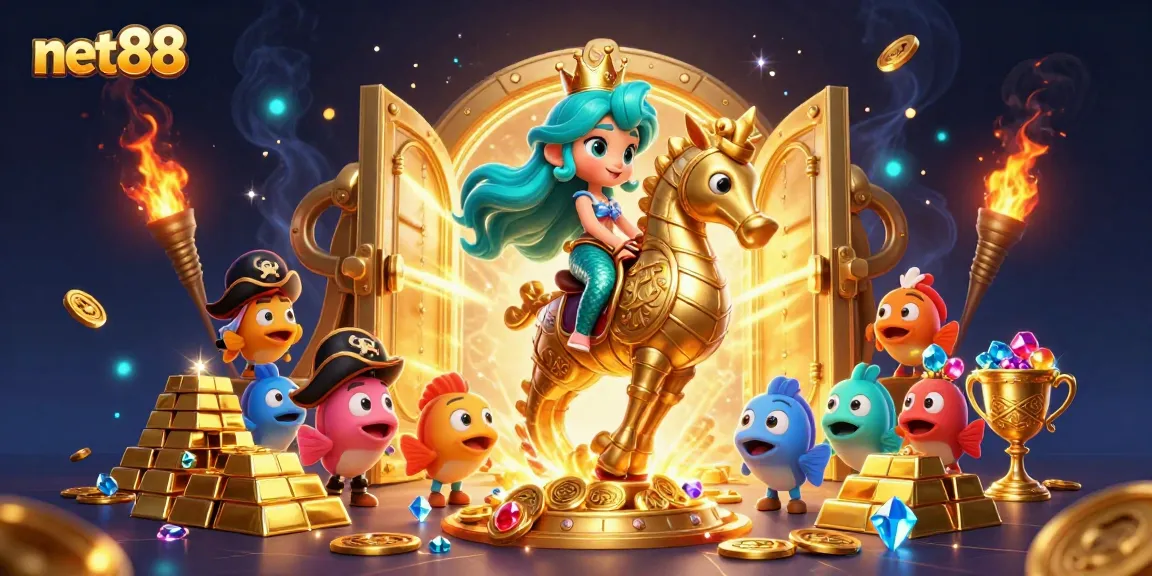 Experience thrill at net88 with lively mermaid and dynamic casino elements.