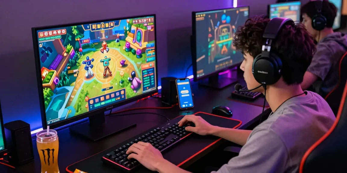 Player engaged in sniperslot gameplay on high-definition screen, showcasing vibrant graphics and immersive gaming setup.
