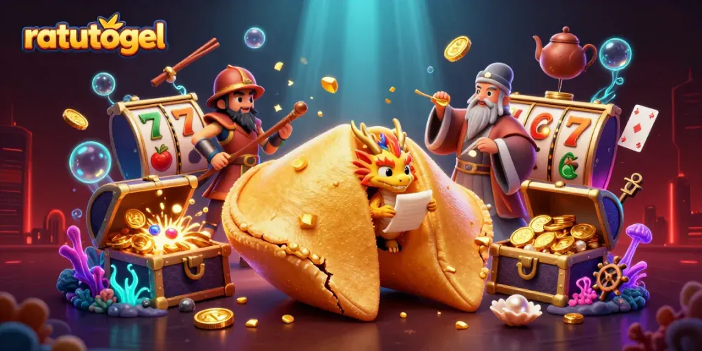 Ratutogel hadir dengan ilustrasi kasino yang kaya, menampilkan slot dan simbol keberuntungan.