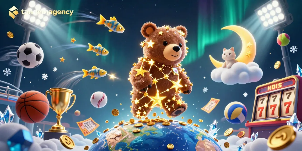 Win big with tandemagency showcasing golden coins and sports elements in a dynamic casino scene