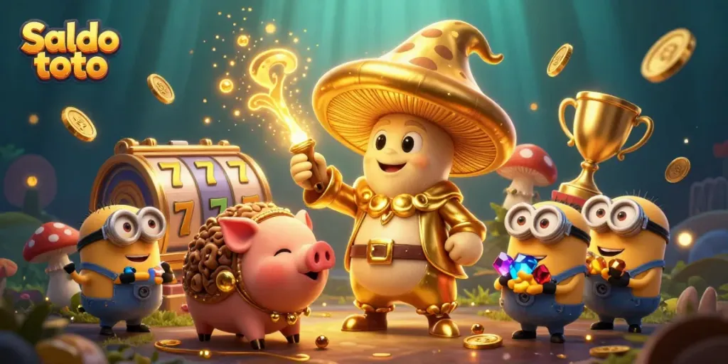 Menemukan Saldo toto yang menguntungkan melalui permainan slot dan trofi emas yang berkilau.