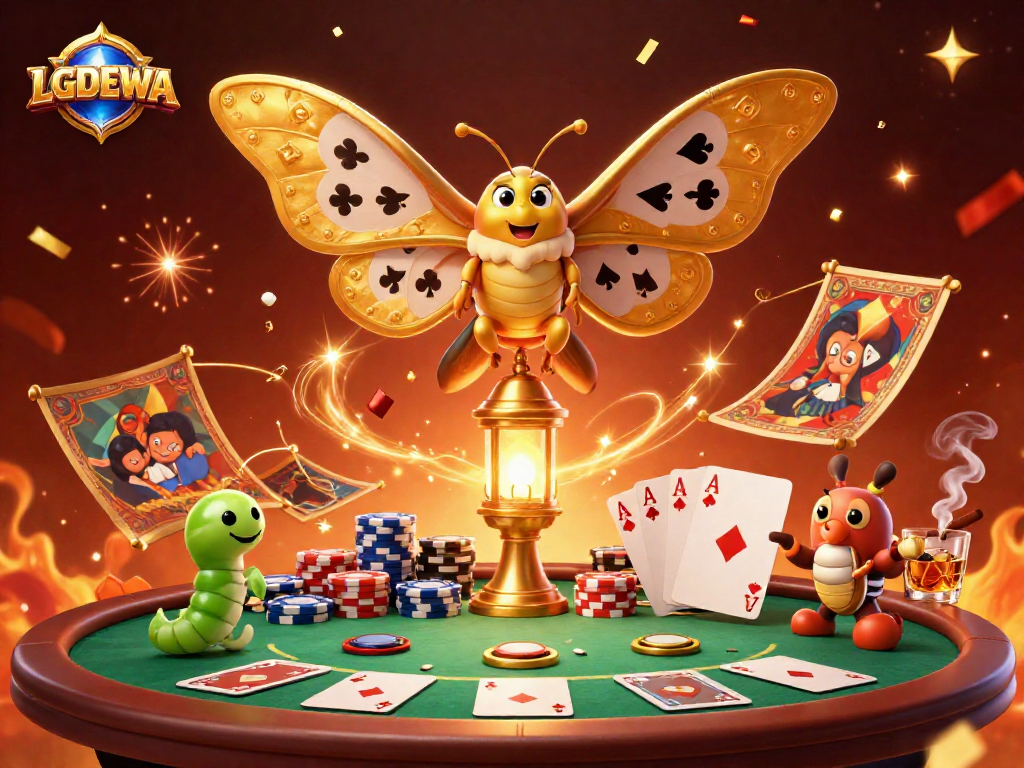 Experience vibrant casino action with LGODEWA’s unique 3D illustration featuring playful characters.