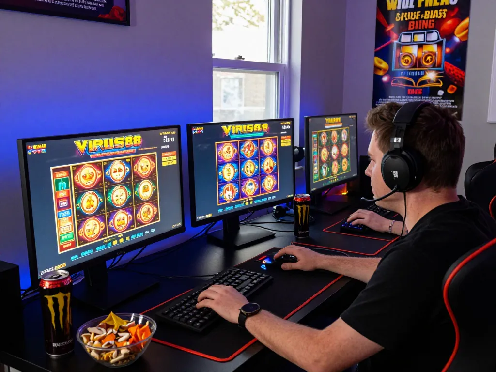 Rasakan keseruan Virus88 dengan setelan permainan yang cerah menampilkan permainan slot dan aksi langsung dalam lingkungan rumah yang hidup.