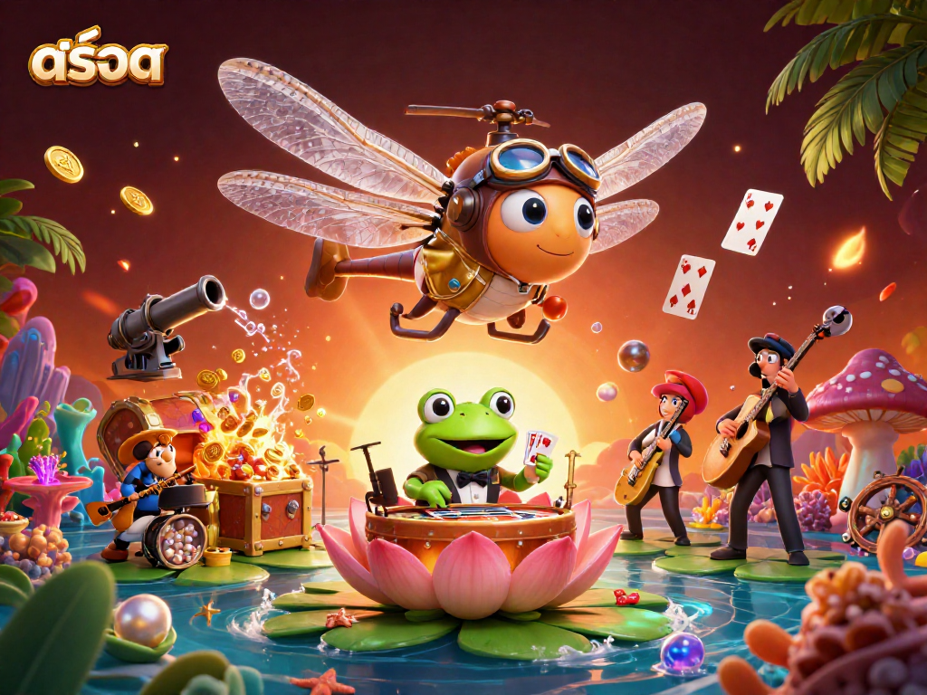Spin and win at สล็อต with exciting games and vibrant characters in a lively casino setting.