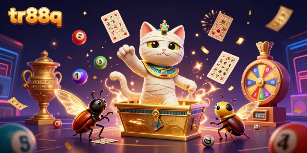 Experience thrilling jackpots with tr88q and vibrant games in this 3D casino scene.