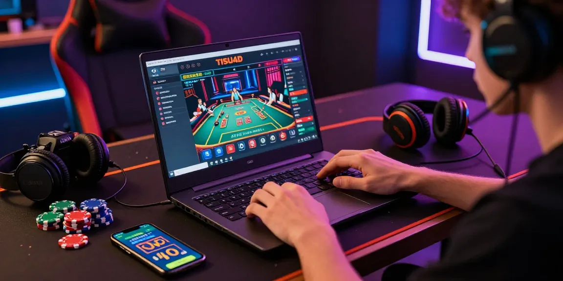 Pengalaman bermain tisu4d dengan laptop, aksesori game, dan suasana menarik di ruang permainan.