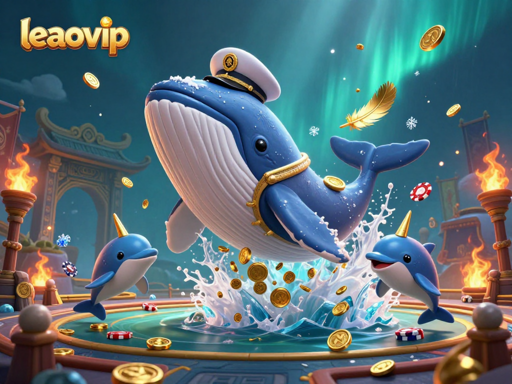 Memenangkan peluang dengan leaovip sambil bermain dengan ikan paus dan ikan narwhal yang bersinar.