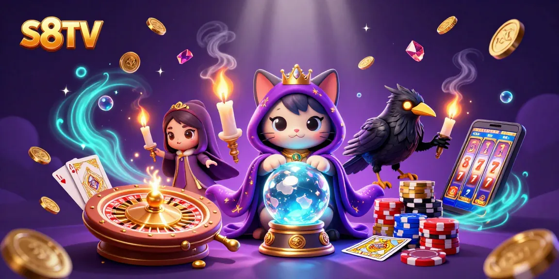 Experience thrilling moments with S8TV's mystic characters and golden casino treasures.