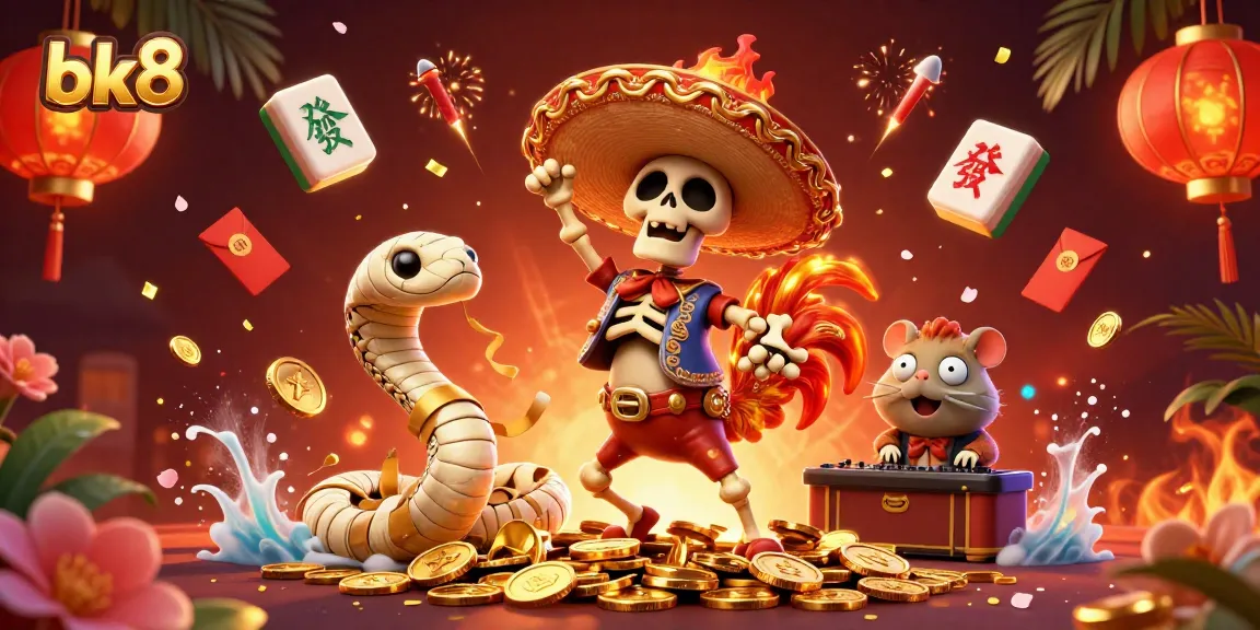 Engage in exciting gameplay on bk8 with 3D characters showcasing casino fun in a vibrant celebration.