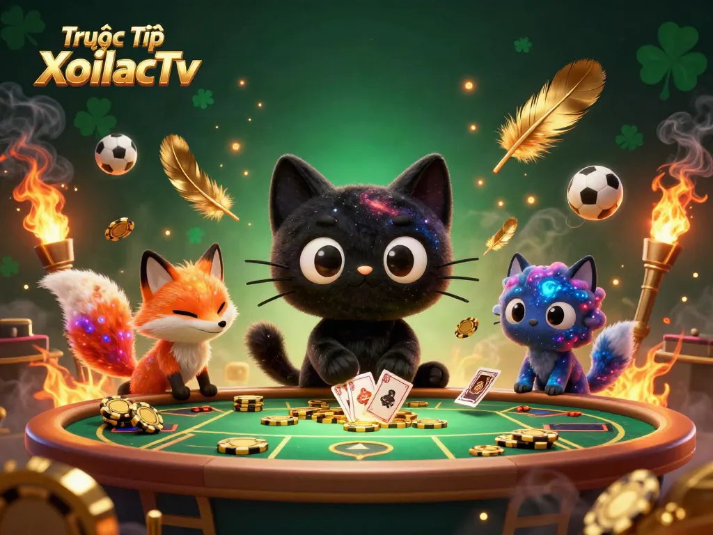 Experience exciting gameplay action at Trực Tiếp XoilacTv with dazzling elements of a cosmic sports betting arena.