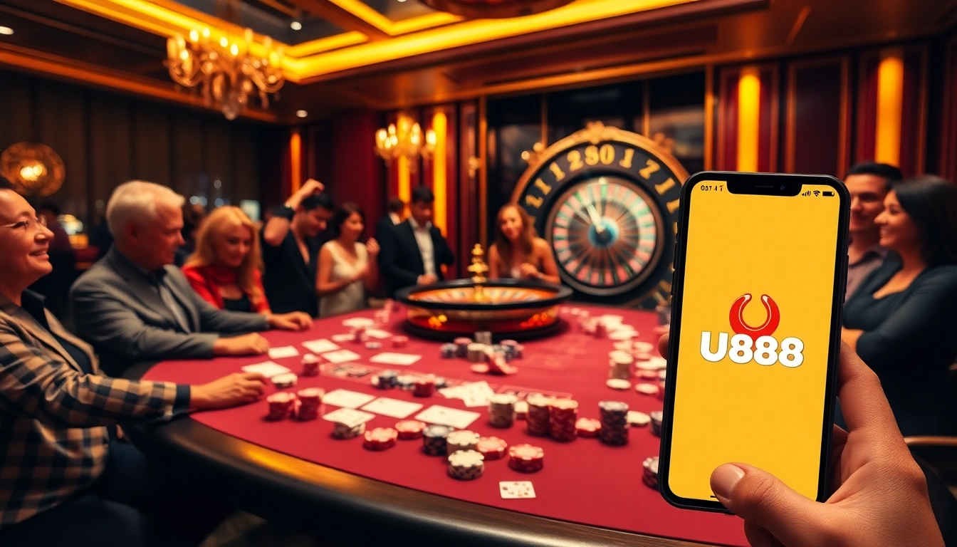 Experience the thrill of U 888 at a vibrant casino table with professional gaming action.