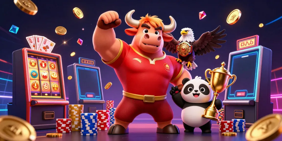 Experience thrilling gameplay with MASTERSPIN188, featuring a bull mascot and vibrant slot machine elements.