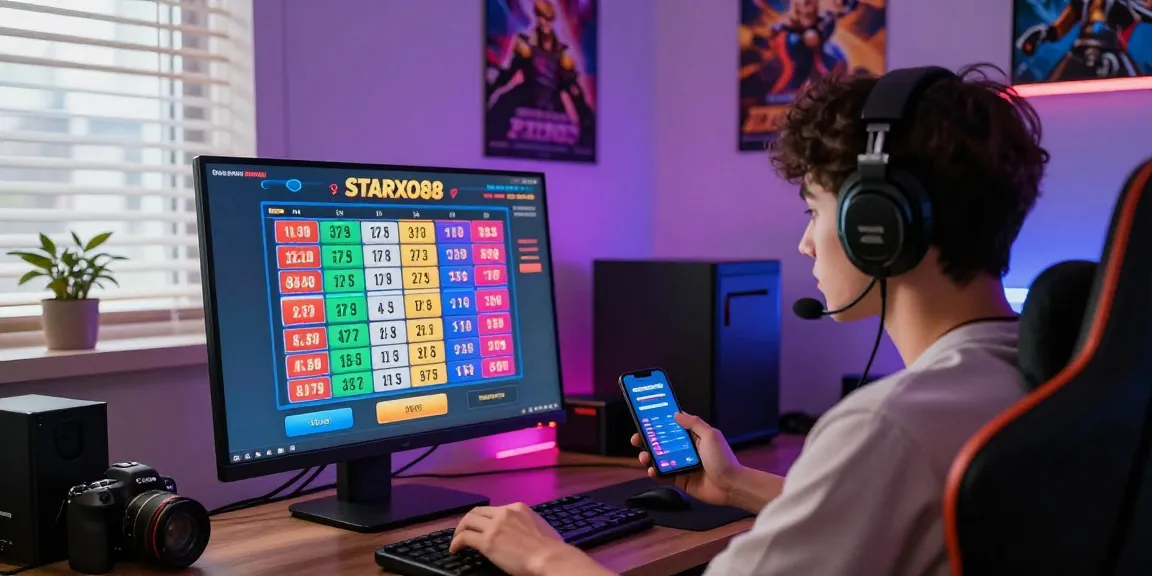 Pengguna aktif bermain togel online di STARXO88 dengan antarmuka menarik, dalam suasana gaming yang nyaman.