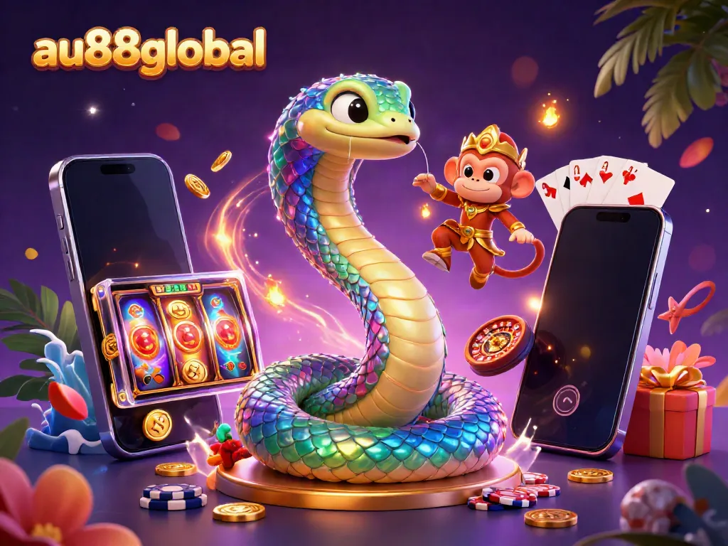 Experience the thrill of gaming at au88global with this vibrant, detailed casino scene.