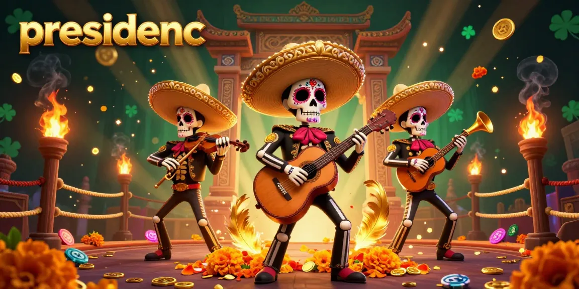 Engage with presidencc and experience thrilling gameplay with a vibrant mariachi band in an exciting casino scene.