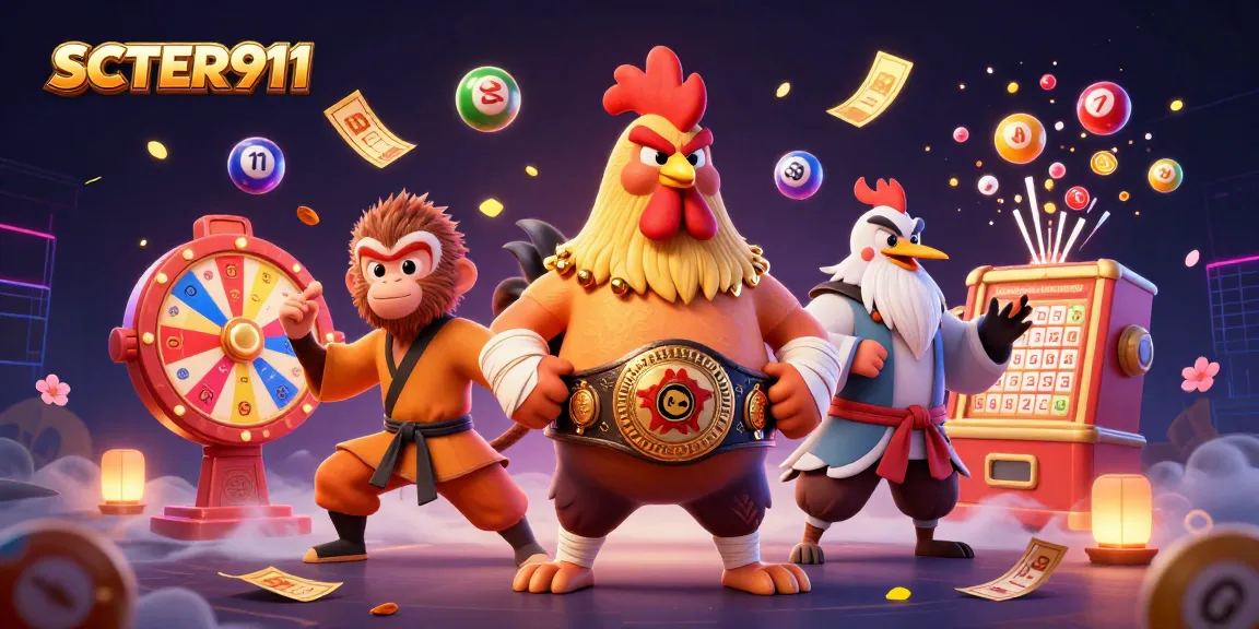 Engage with SCATTER911's vibrant lottery-themed scene featuring dynamic game elements.
