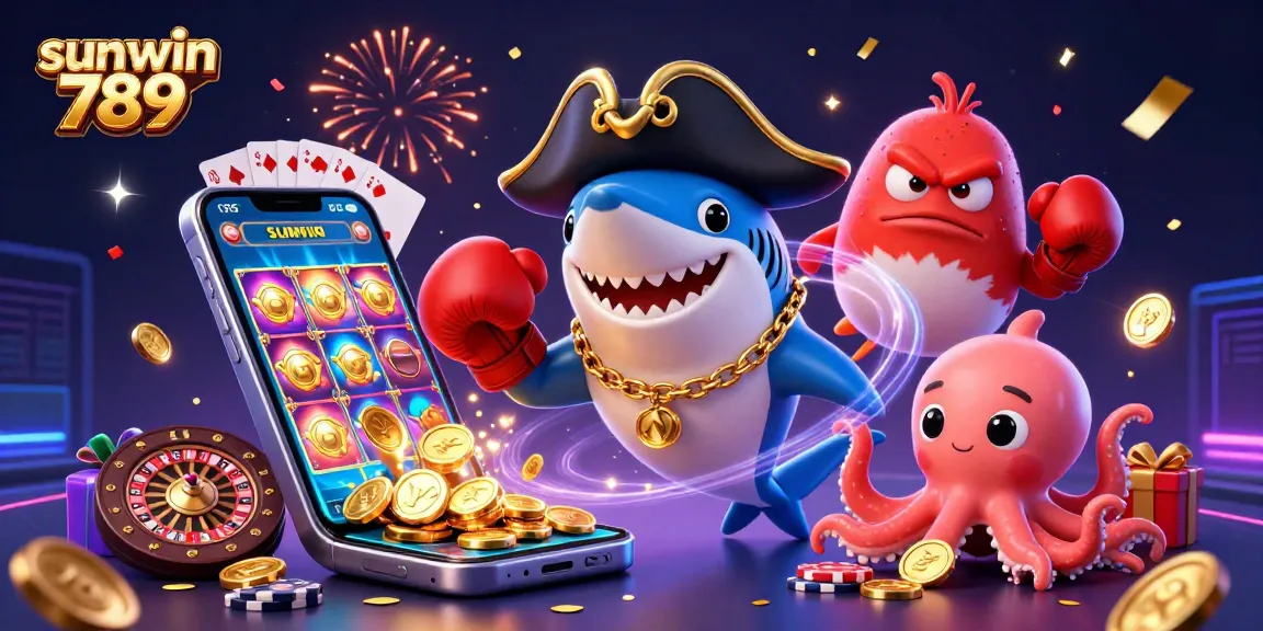 Engaging gameplay scene with sunwin 789 characters winning big at slots, showcasing vibrant elements.