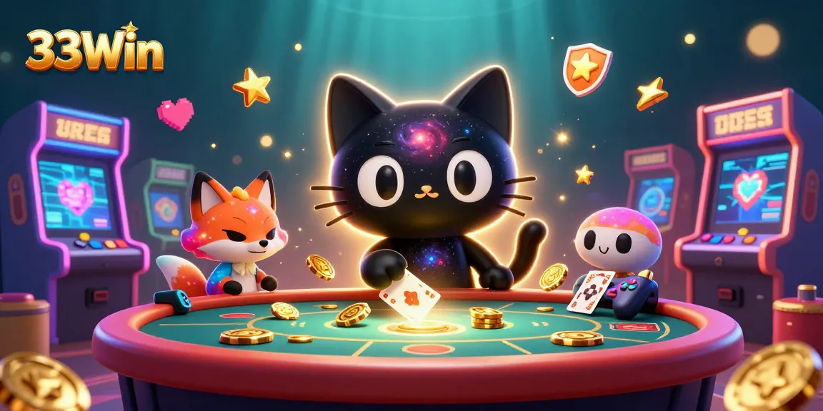 Experience the excitement of 33Win's cosmic casino with colorful gaming elements.
