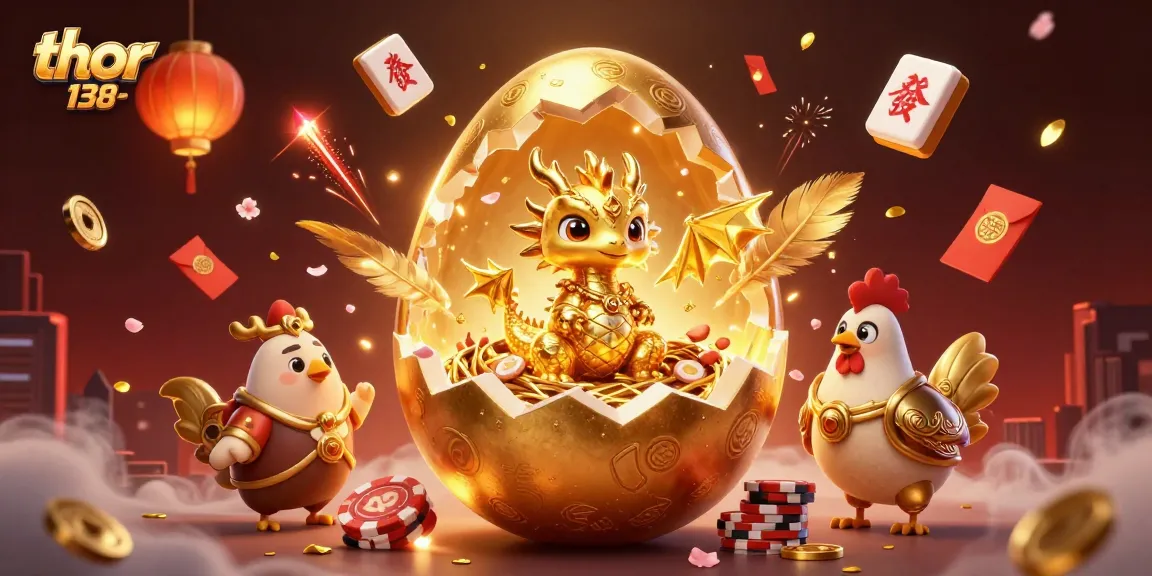 thor 138 menampilkan naga emas bersinar di sarang chip poker, siap memicu keberuntungan judi.